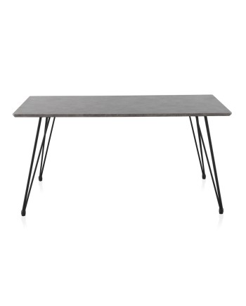 mesa melamina efecto cemento con patas metal 160x90x75