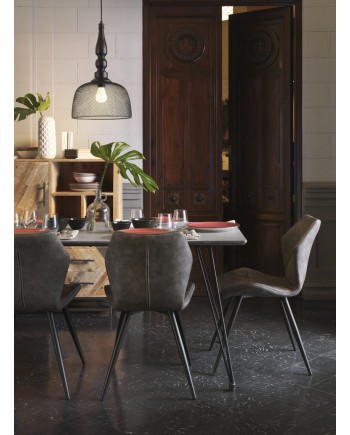 mesa melamina efecto cemento con patas metal 160x90x75