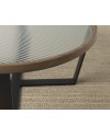 set 2 tables basses rondes avec verre