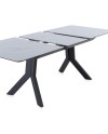 table extensible en céramique blanche avec pieds en métal 160/210x90 cm