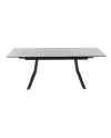 table extensible en céramique blanche avec pieds en métal 160/210x90 cm