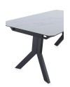 table extensible en céramique blanche avec pieds en métal 160/210x90 cm