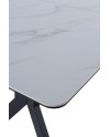 table extensible en céramique blanche avec pieds en métal 160/210x90 cm