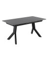 table extensible en céramique noir avec pieds en métal 160/210x90 cm