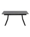 mesa extensível cerâmica cinza com pés metal 160210x90