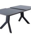 mesa extensible cerámica gris con patas metal 160210x90