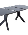 mesa extensible cerámica gris con patas metal 160210x90