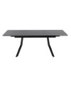 mesa extensível cerâmica cinza com pés metal 160210x90