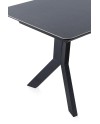 mesa extensible cerámica gris con patas metal 160210x90