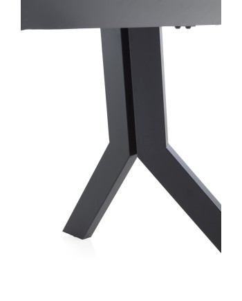 mesa extensível cerâmica cinza com pés metal 160210x90