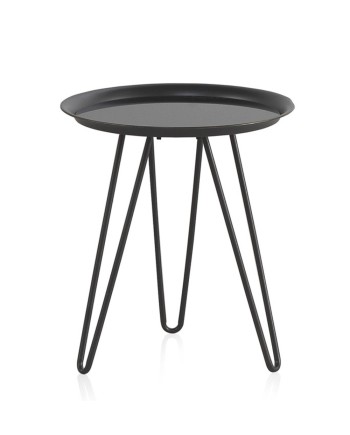 mesa auxiliar  metal con cristal