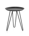 mesa auxiliar  metal con cristal