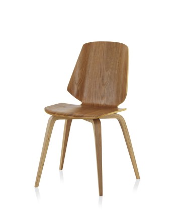 chaise en contreplaqué de chêne pack 4 unités