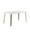 table plateau blanc avec pieds en contreplaqué de chêne 150x90 cm