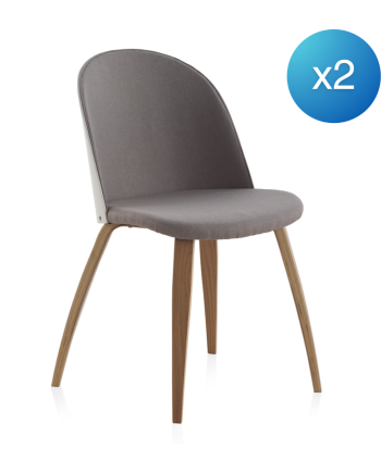 pack 4 chaises tapissées avec dossier plaqué en bois laqué blanc