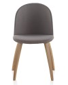 pack 4 chaises tapissées avec dossier plaqué en bois laqué blanc