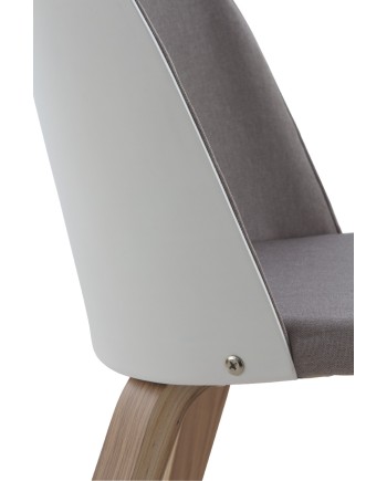 silla madera tapizada con respaldo lacado blanco pack 4 unidades
