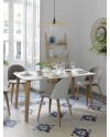 pack 4 chaises tapissées avec dossier plaqué en bois laqué blanc