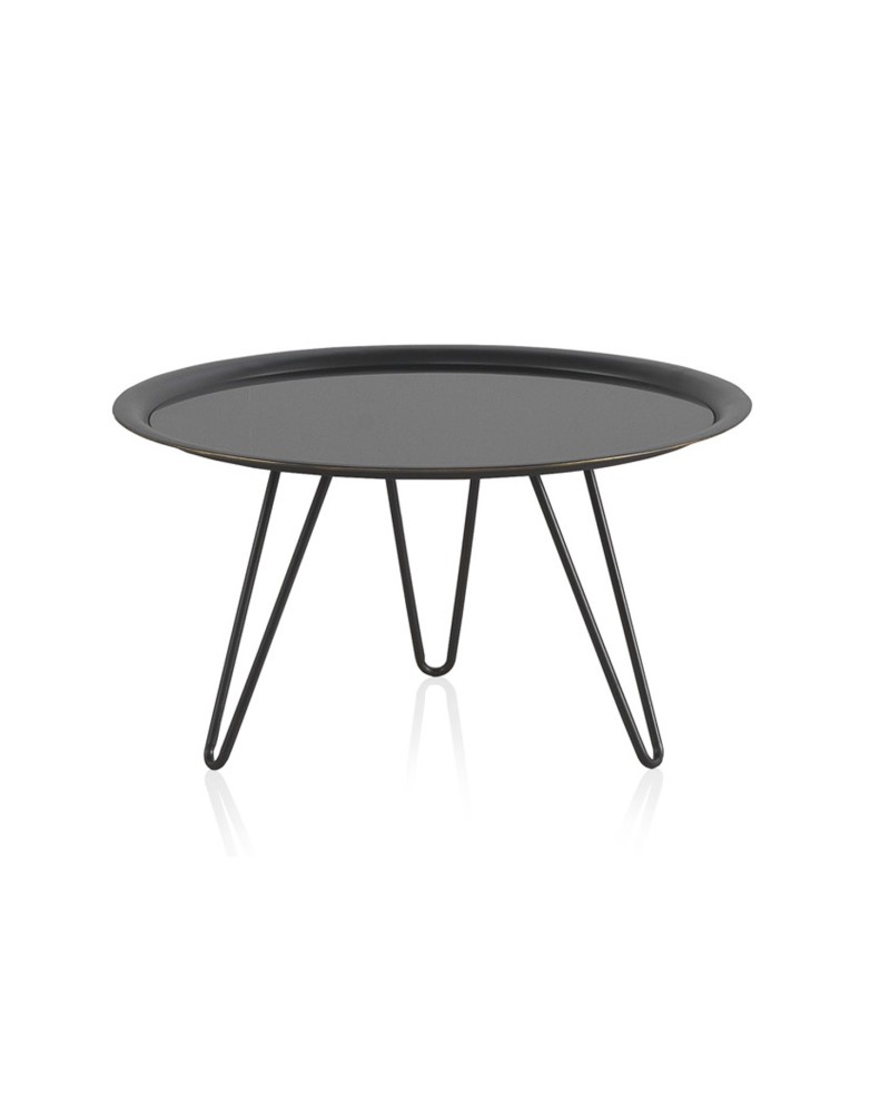 table d'appoint métal avec verre