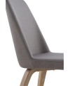 pack 4 chaises tapissées avec pieds contreplaqué en chêne naturel