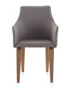 fauteuil tapisse couleur gris pieds contreplaque chêne