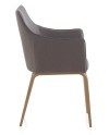 fauteuil tapisse couleur gris pieds contreplaque chêne