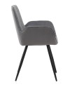 pack 4 sillones tapizados terciopelo gris patas metálicas negras