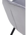 pack 4 sillones tapizados terciopelo gris patas metálicas negras