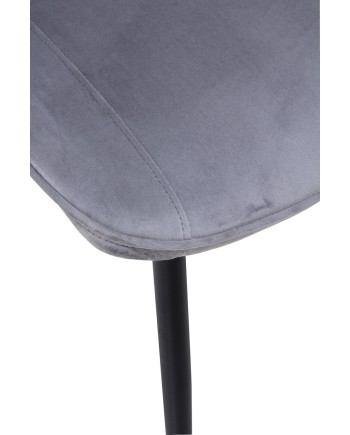 pack 4 sillas tapizadas terciopelo gris patas metálicas negras