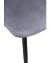 pack 4 sillas tapizadas terciopelo gris patas metálicas negras