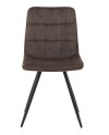 pack 4 chaises rembourrées en velours brune pieds métal noir