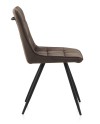 pack 4 chaises rembourrées en velours brune pieds métal noir