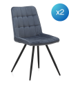 pack 4 sillas tapizadas terciopelo azul claro patas metal negras