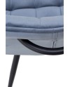 pack 4 sillas tapizadas terciopelo azul claro patas metal negras