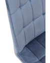 pack 4 chaises rembourrées en velours bleu clair pieds métal noir