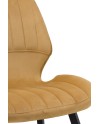 pack 4 chaises rembourrées en velours moutarde pieds métal noir