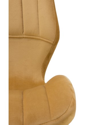 pack 4 chaises rembourrées en velours moutarde pieds métal noir