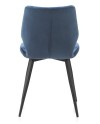 pack 2 cadeiras estofadas veludo azul pés metálicos pretos