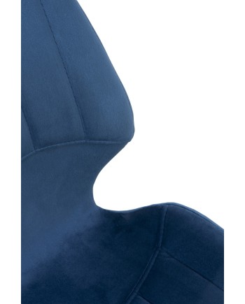 pack 4 chaises rembourrées en velours bleu pieds métal noir