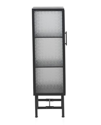 vitrina con puerta estructura metal gris