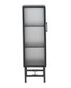 vitrine com porta estrutura metal cinza