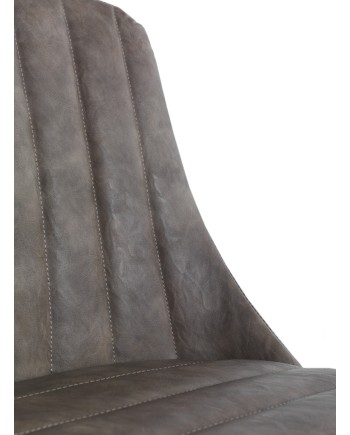 set 4 sillas tapizadas taupe con patas metálicas negras
