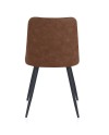 pack 4 chaises rembourrées marron pieds métal noir