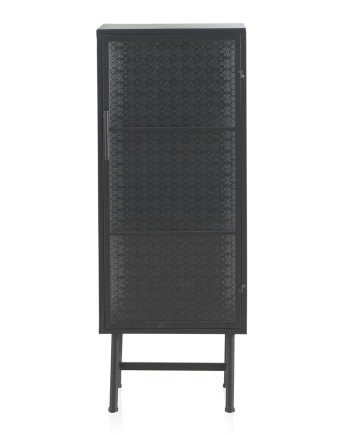vitrine com porta estrutura metal cinza