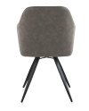 fauteuil rembourré taupe avec pieds en métal noir