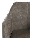poltrona estofada taupe pés metálicos pretos