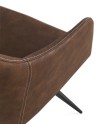 sillón tapizado marrón patas metálicas negras