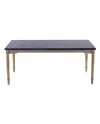 mesa madera con sobre imitación cerámica azul 180x90