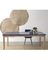 mesa madera con sobre imitación cerámica azul 180x90