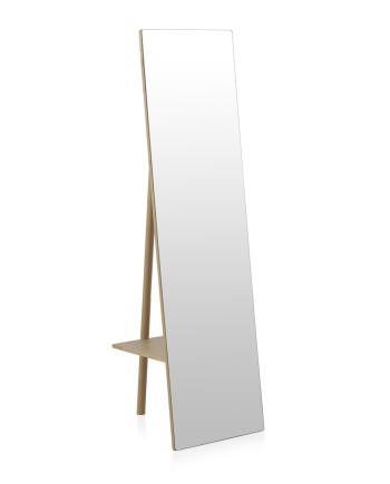 miroir portemanteau bois naturel
